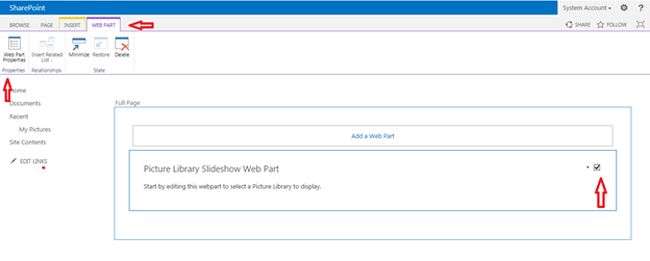 Click Web Part Properties